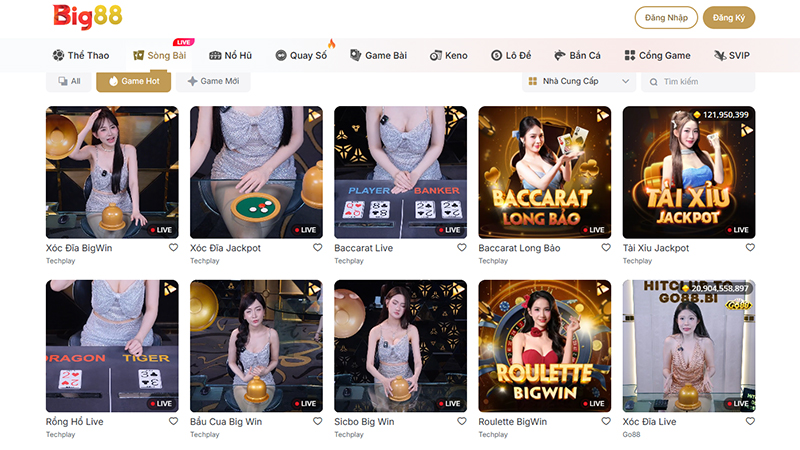 Hình ảnh Dealer chia bài thực tế tại nhà cái uy tín BIG88