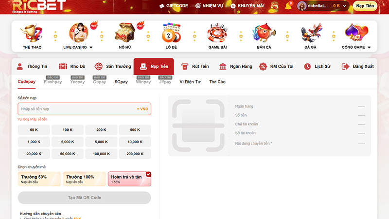 Tốc độ giao dịch tại RICBET nhanh thuộc top nhà cái uy tín